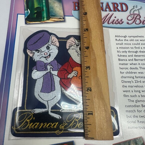 Disney Bernard & Miss Bianca 1977 Willabee & Ward Collectible Patch and Card - Picture 3 of 4